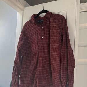 Ralph Lauren Maroon Checkered Button Down Shirt